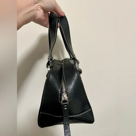 kate spade Black Leather Satchel with Silver Hardware - Picture 6 of 9